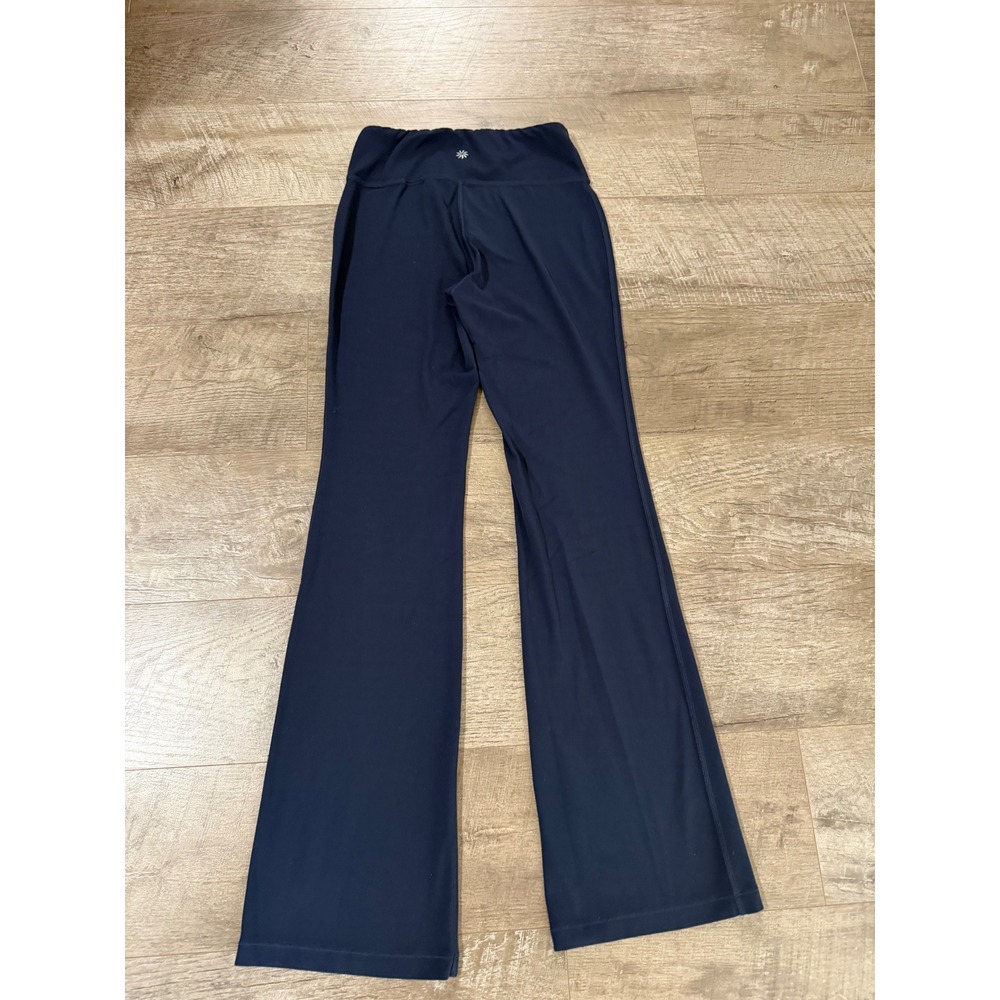 Athleta Girl High Rise Chit Chat Flare Pants Navy Blue Kids Size L 12 Leggings - Picture 6 of 8